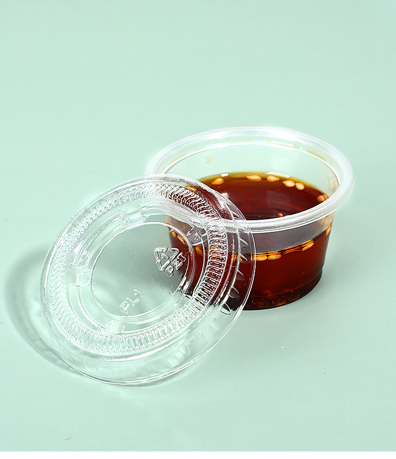 5.5 oz Jello Shot Cups, Small Plastic Containers with Lids, Airtight and Stackable Portion Cups, Salad Dressing Container, Dipping Sauce Cups, Condiment Cups